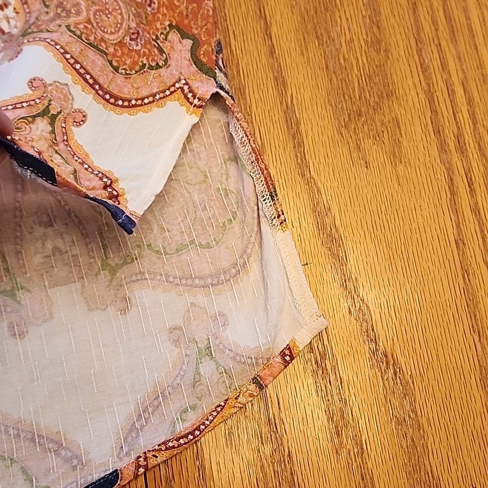 Daytrip Women's Blouse with Paisley Design in Cream and Brown - Picture 8 of 10